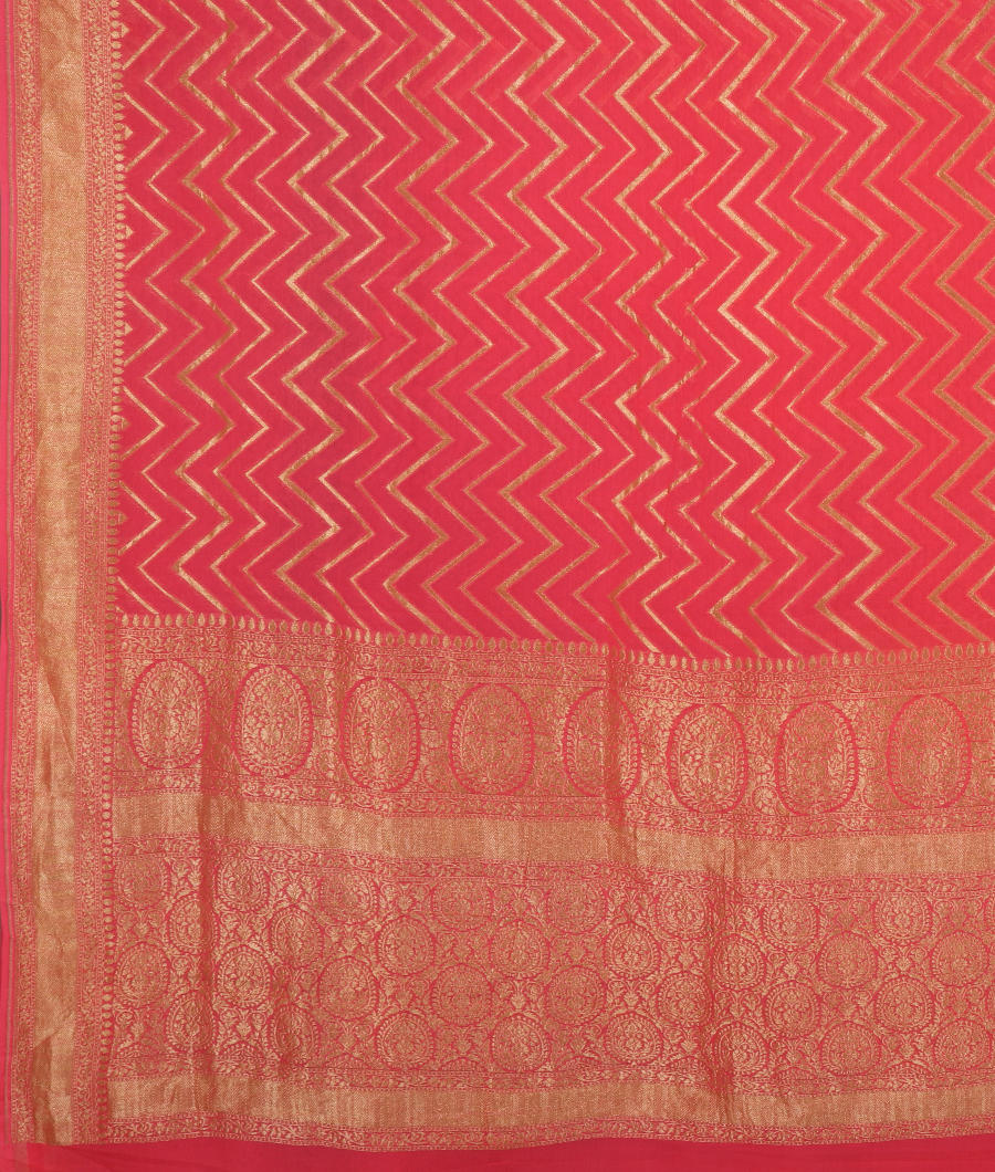 Pink Banaras Georgette Silk Saree T2355994