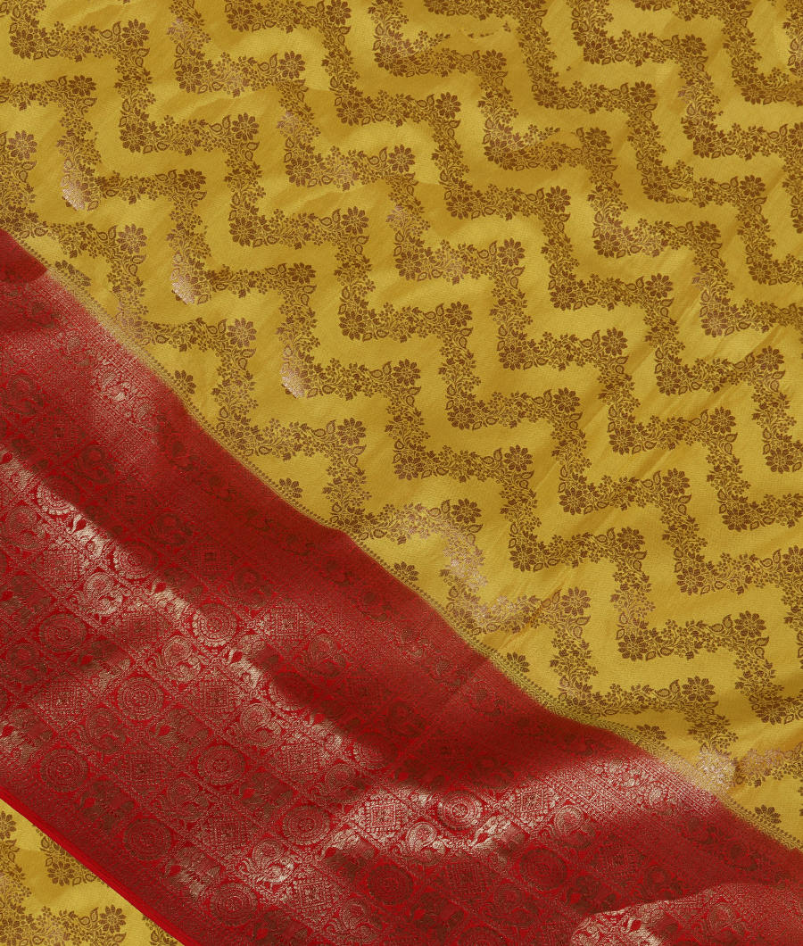 Yellow Crepe Silk Saree T334058-image