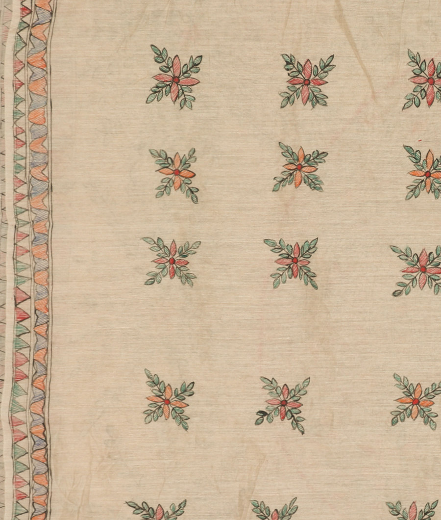 Green Bandhani Tussar Saree T3110973