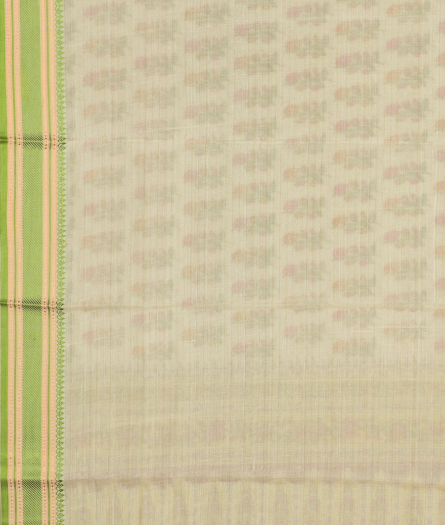 Off-White Soft Printed Cotton Saree T3188313