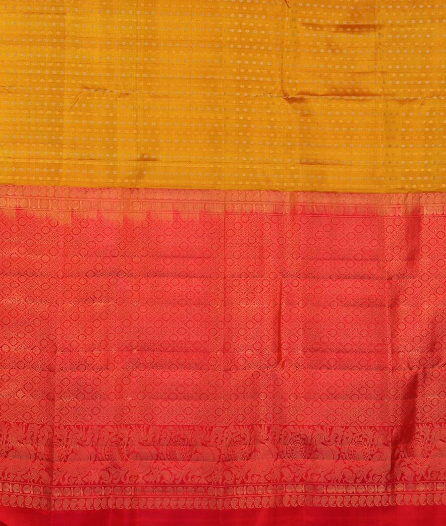 Yellow Handwoven Kanjivaram Silk Saree T3371114