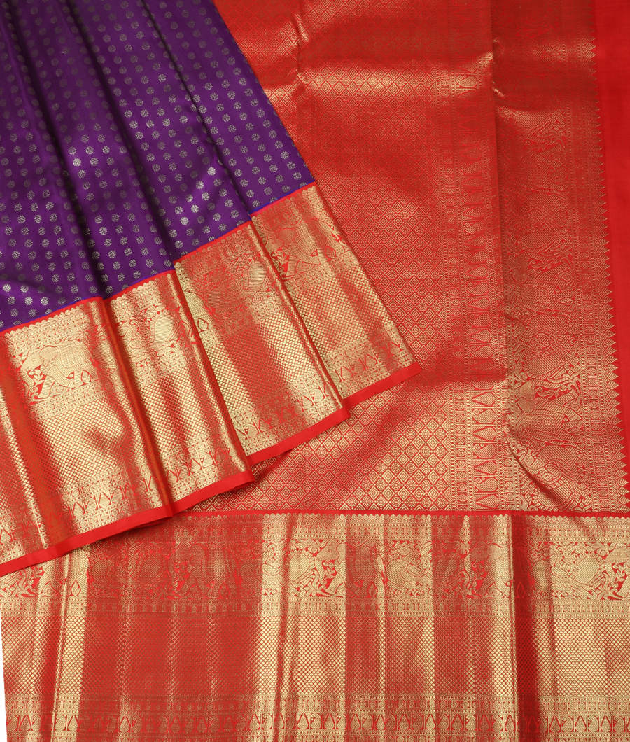 Purple Handwoven Kanjivaram Silk Saree T2311002