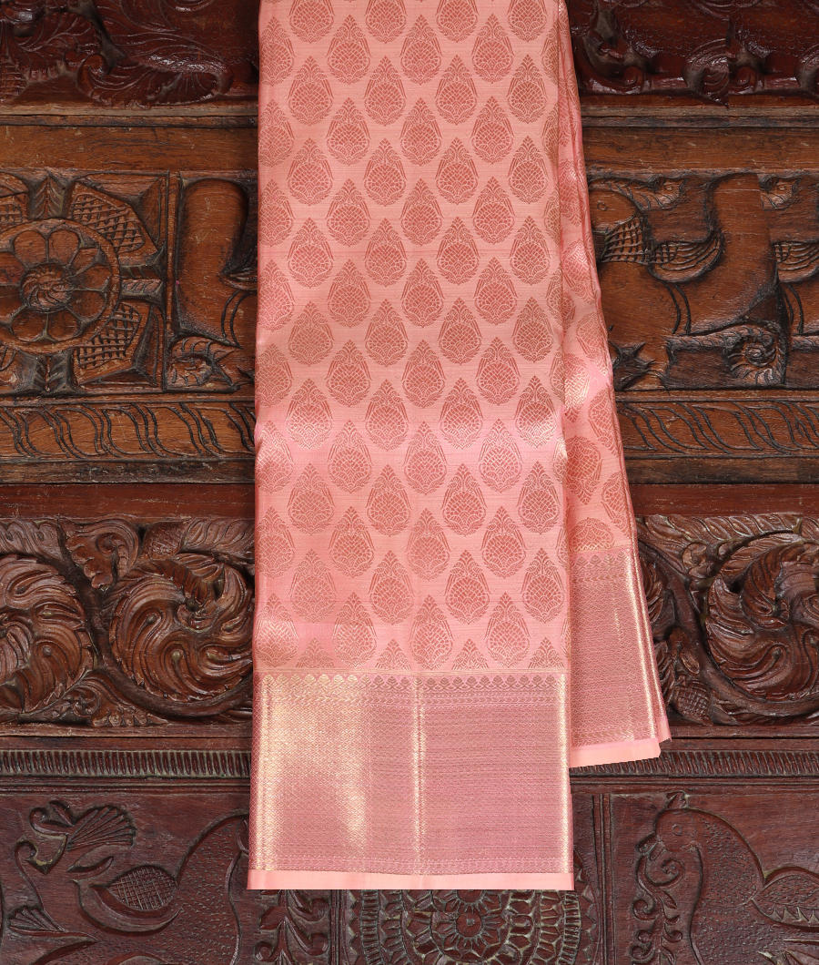 Baby Pink Handwoven Kanjivaram Silk Saree T314696-image