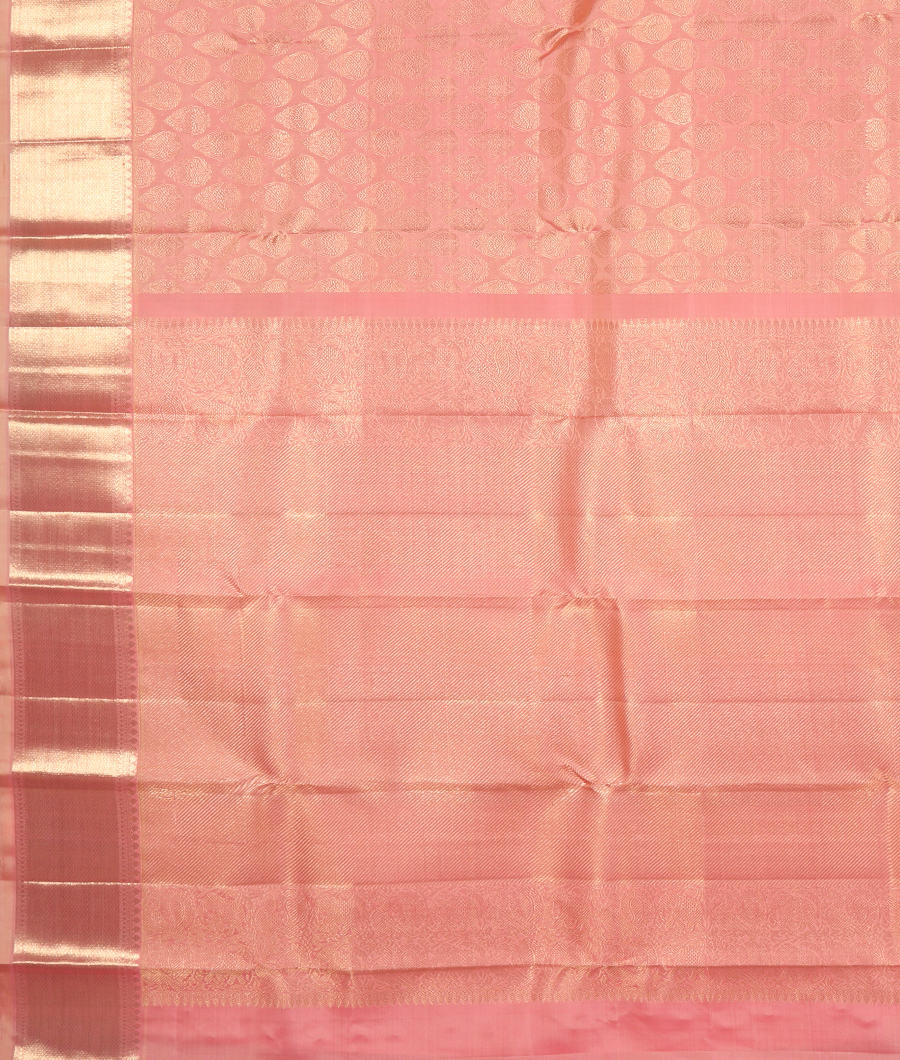 Baby Pink Handwoven Kanjivaram Silk Saree T3146964