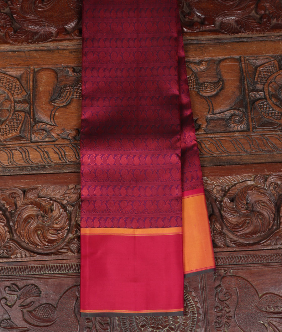Burgundy Handwoven Kanjivaram Silk Saree T337242-image