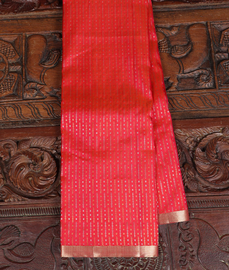 Pinkish Orange Handwoven Kanjivaram Silk Saree T336254-image