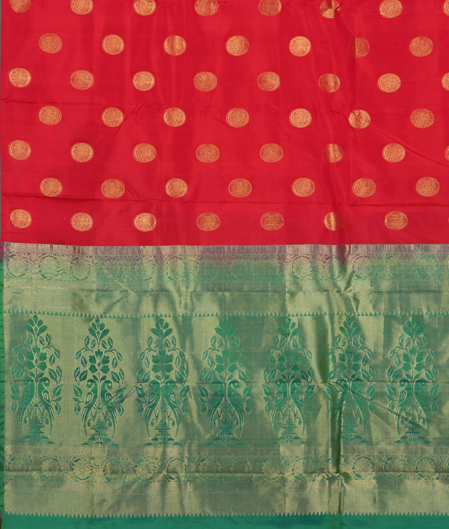 Red Handwoven Kanjivaram Silk Saree T2739224