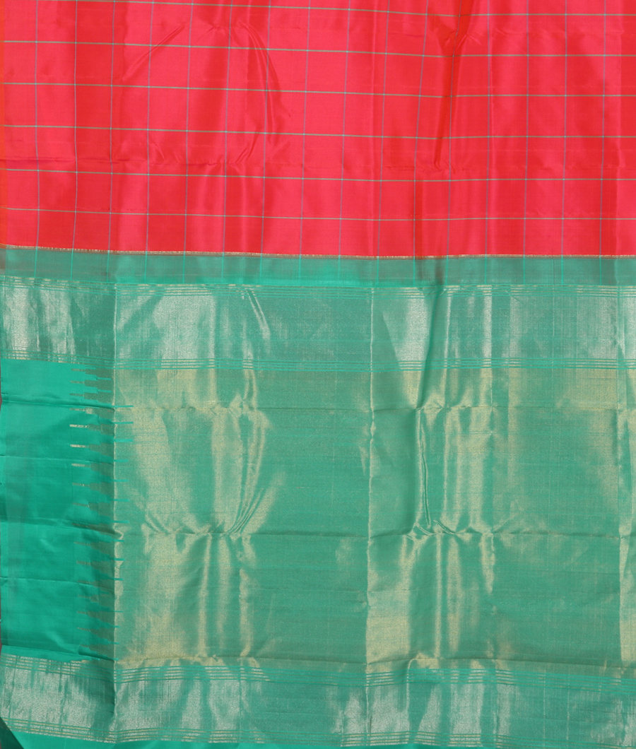 Pinkish Orange Handwoven Kanjivaram Silk Saree T3263214