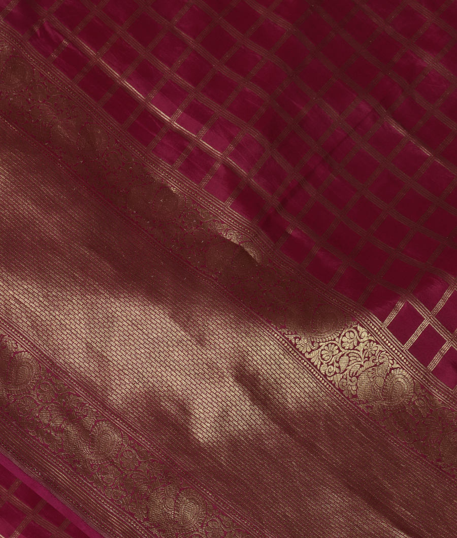 Burgundy Mysore Silk Saree T323859-image
