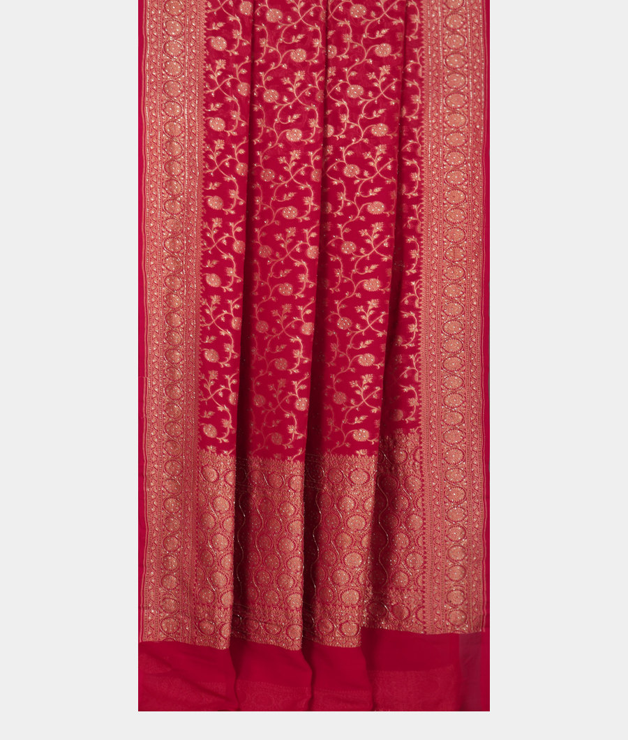 Pink Banaras Georgette Silk Saree T2677722