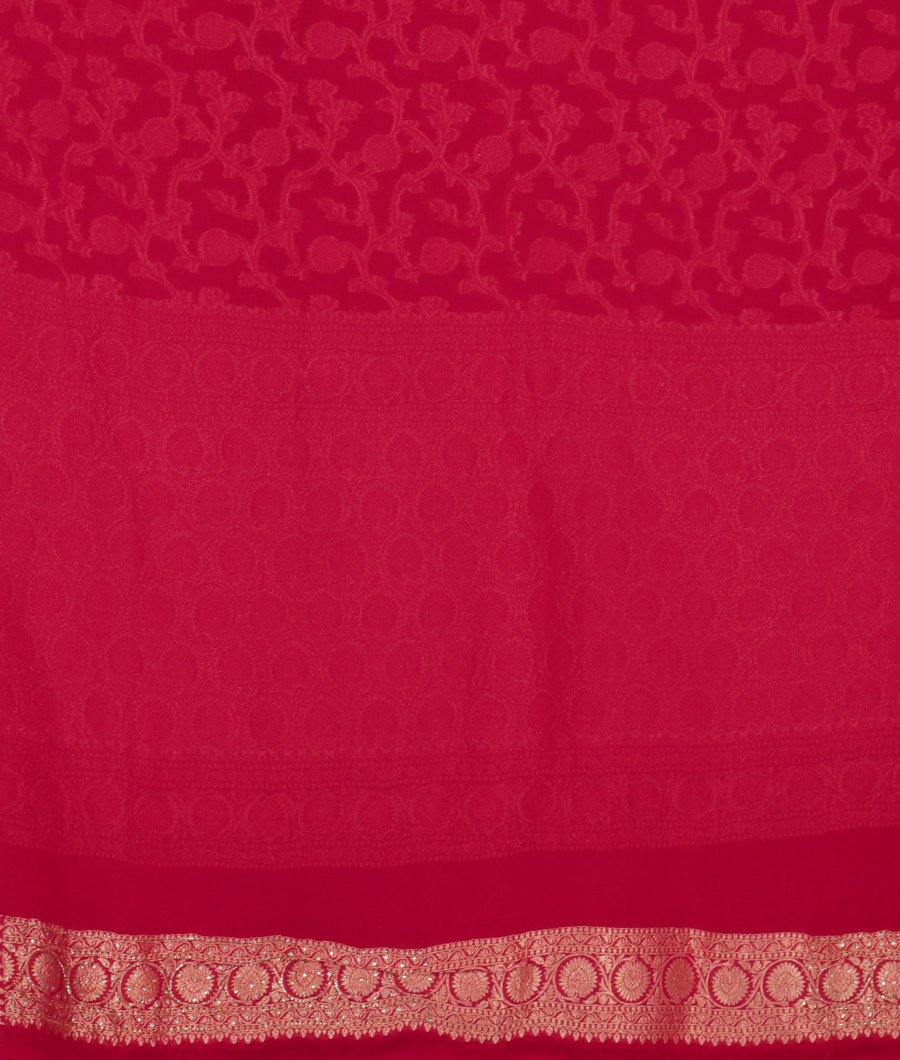 Pink Banaras Georgette Silk Saree T2677723
