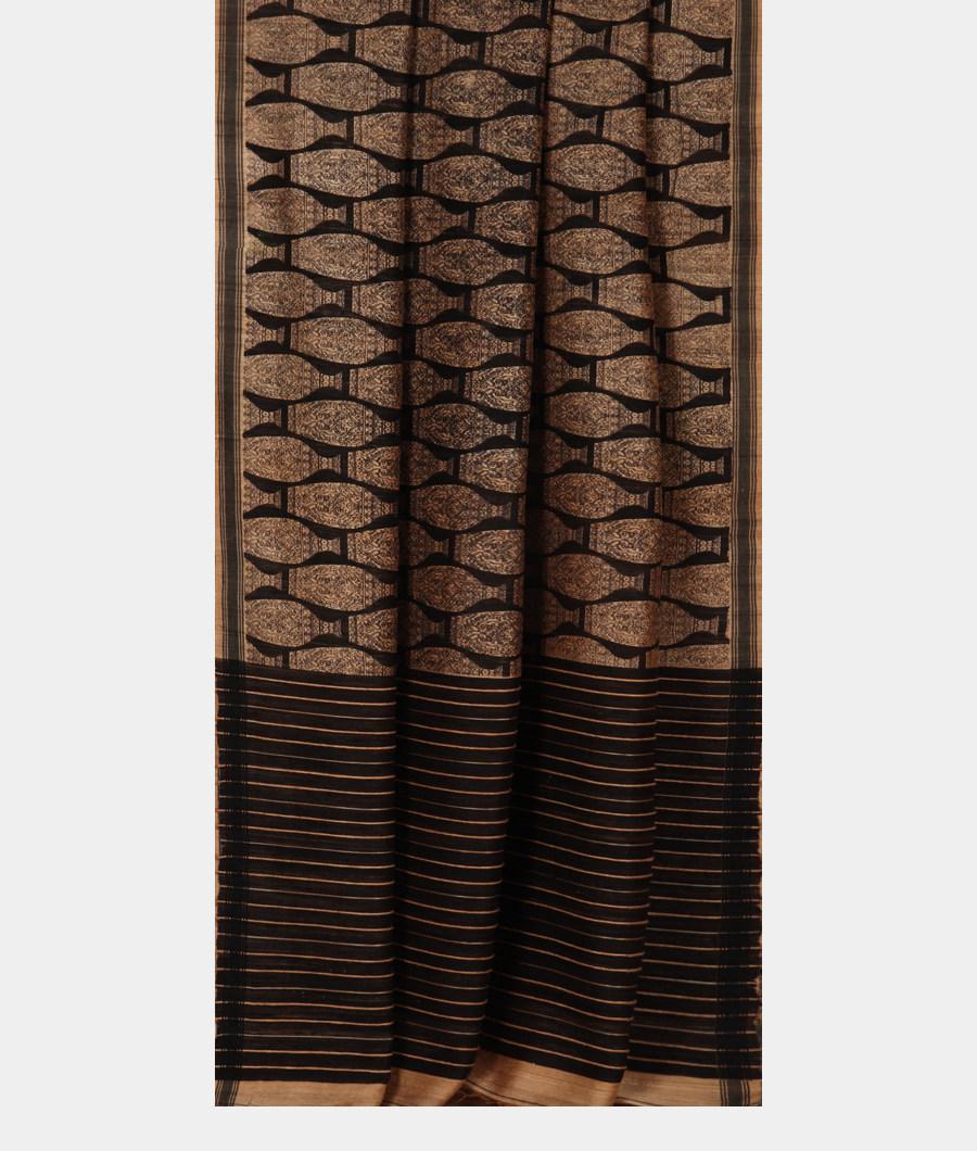 Black Tussar Printed Saree NB70702