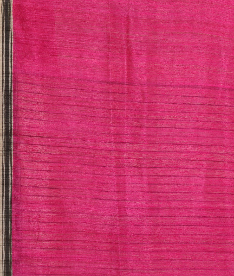 Off-White Tussar Printed Saree T45343