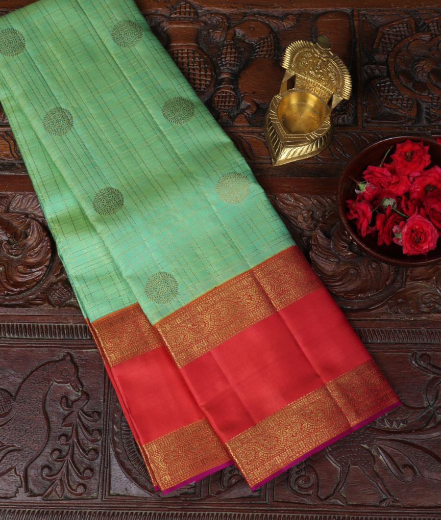 Light Green Handwoven Kanjivaram Silk Saree T314474-image