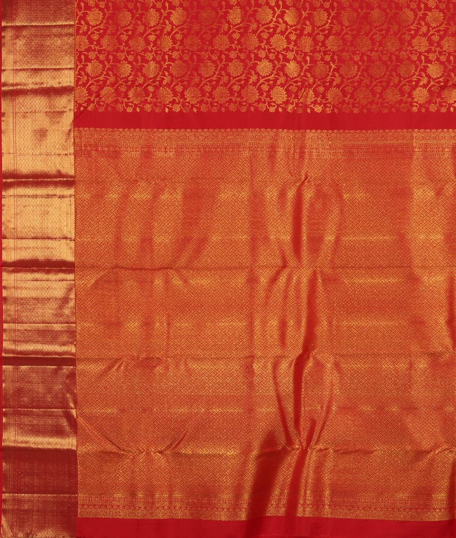 Red Handwoven Kanjivaram Silk Saree T3043264