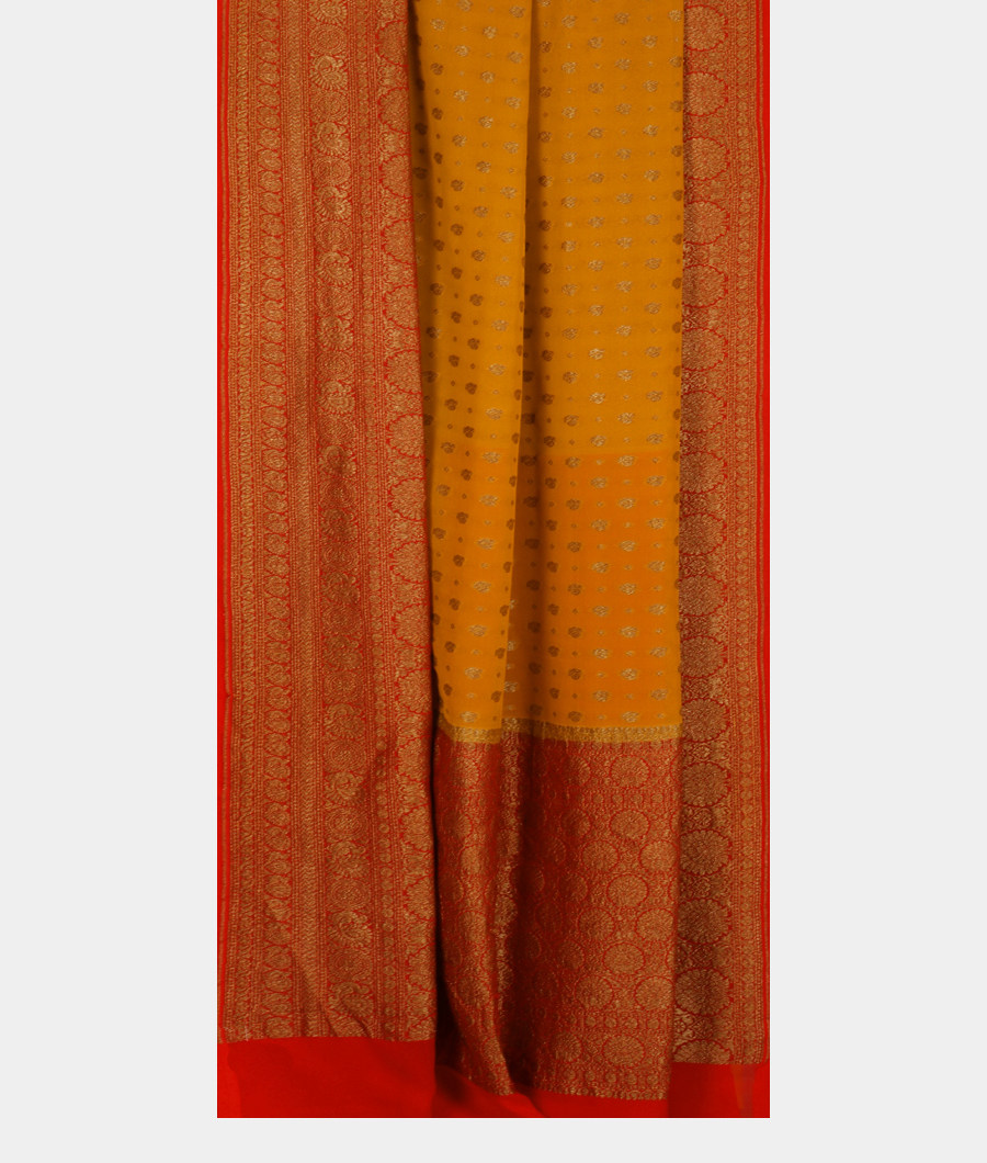 Yellow Banaras Georgette Silk Saree T2669152