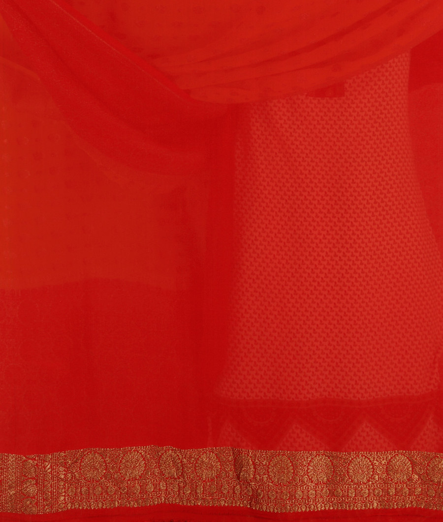 Yellow Banaras Georgette Silk Saree T2669153