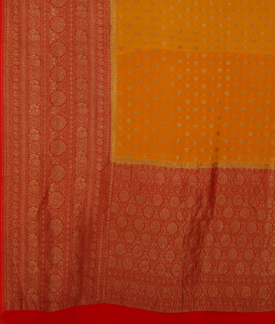 Yellow Banaras Georgette Silk Saree T2669154