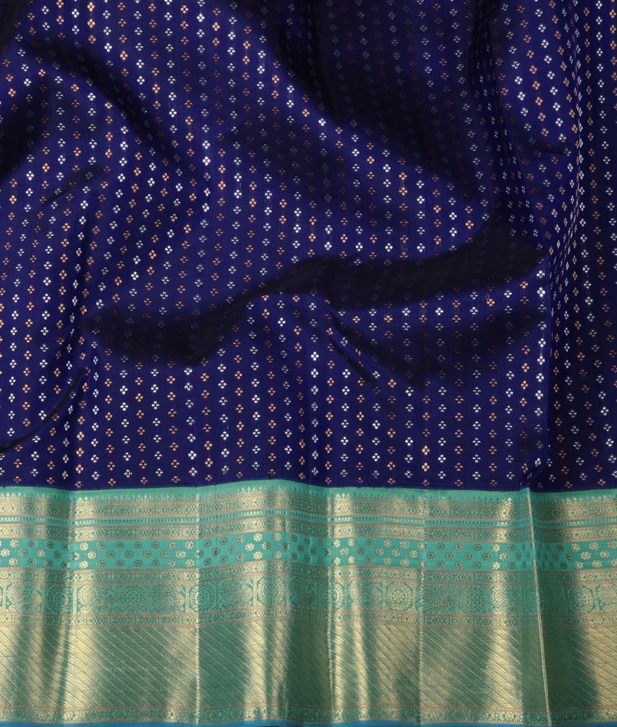 Dark Purple Handwoven Kanjivaram Silk Saree T3255043