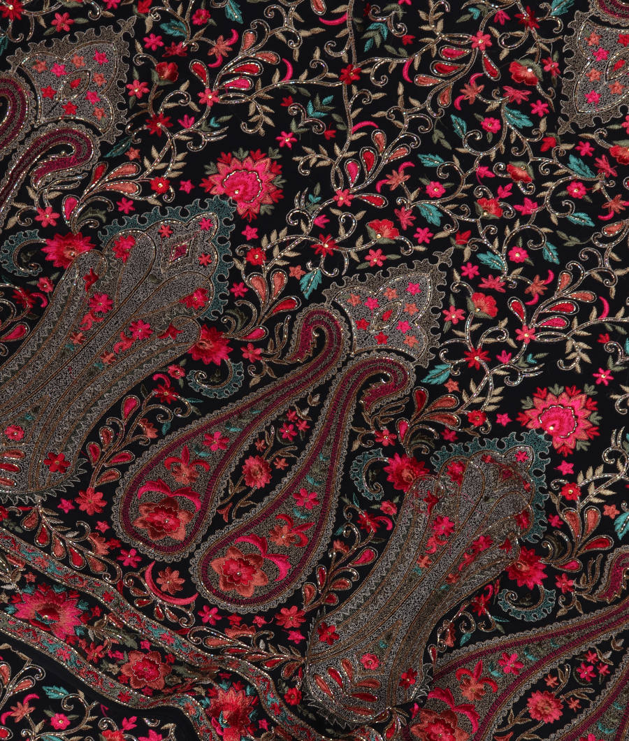 Black Georgette Silk Embroidery Saree T329349-image