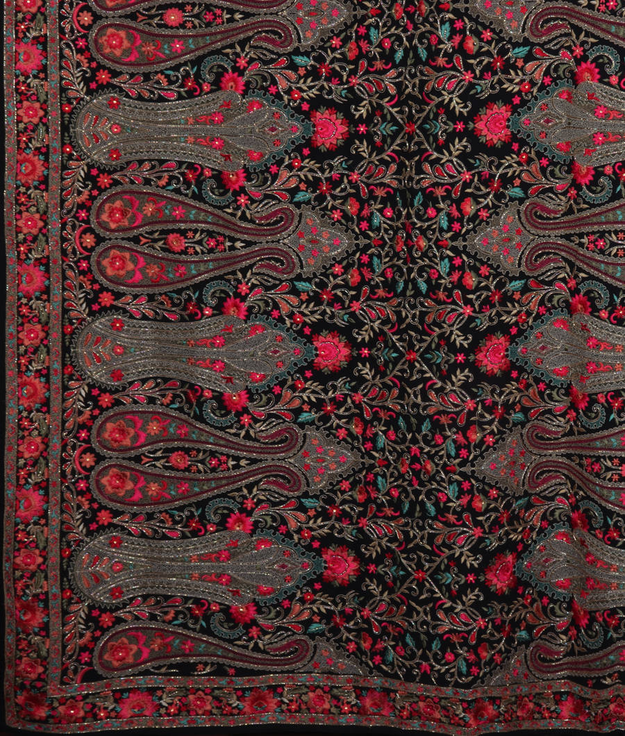 Black Georgette Silk Embroidery Saree T3293494