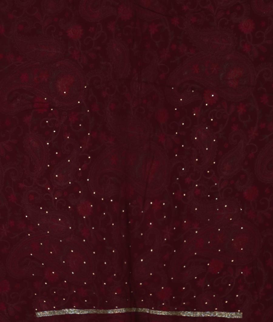 Maroon Georgette Silk Embroidery Saree T3294903