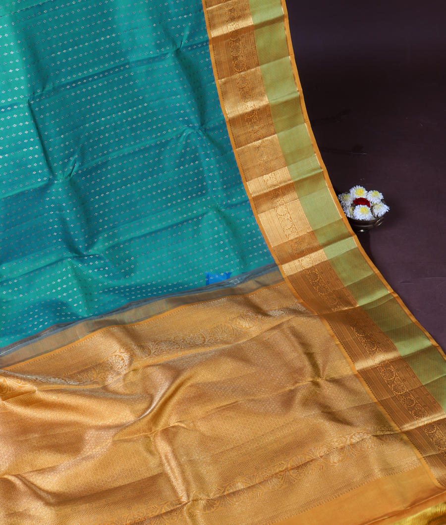 Teal Handwoven Kanjivaram Silk Saree T3113962