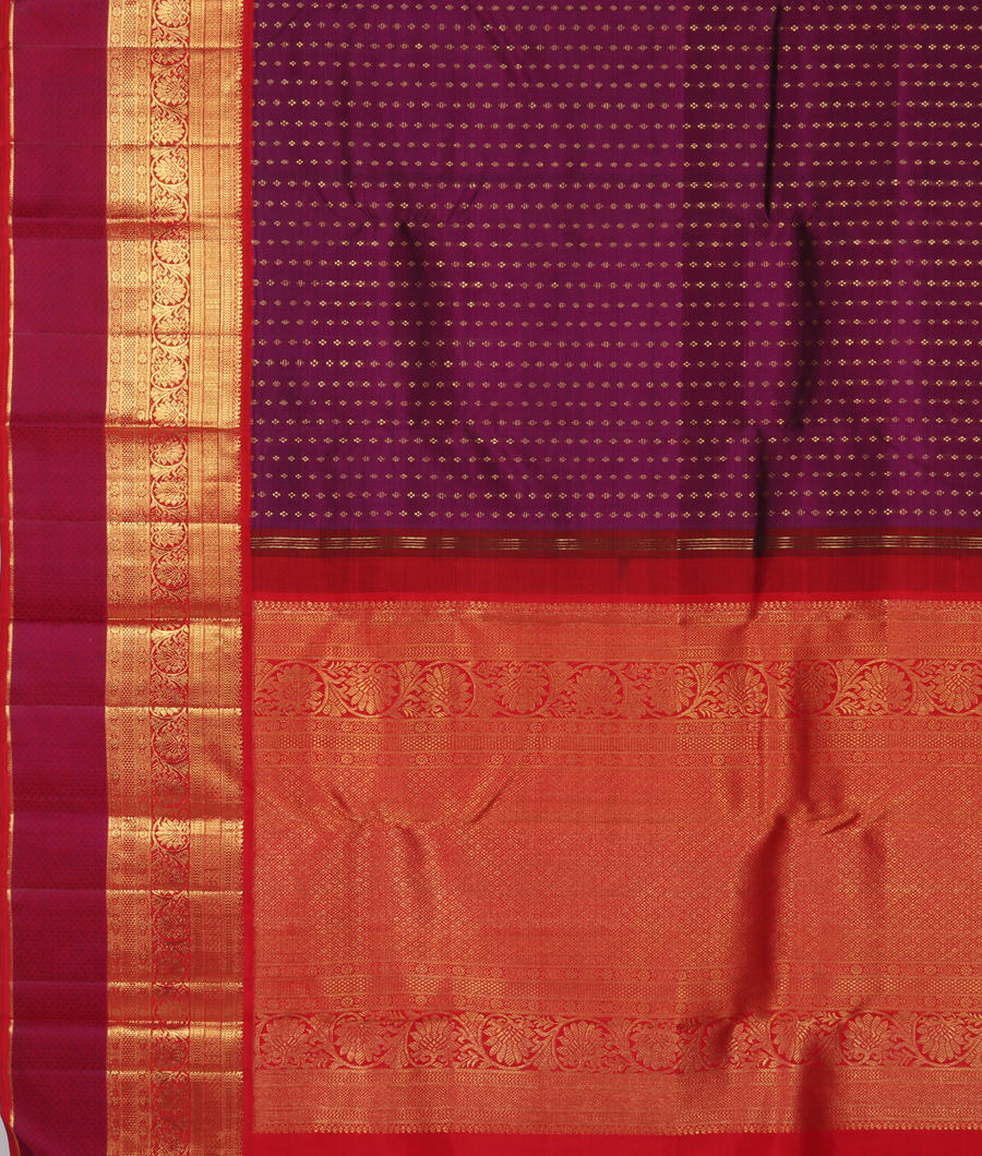 Purple Handwoven Kanjivaram Silk Saree T2875744