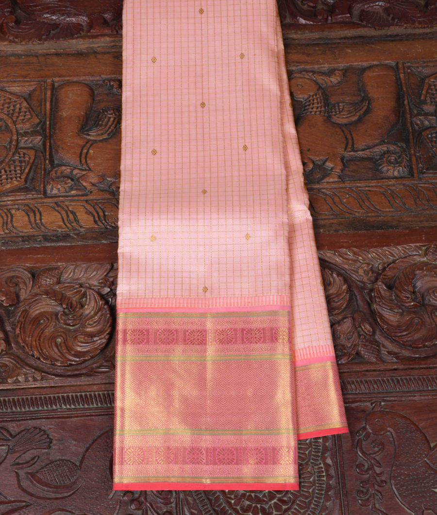 Light Pink Handwoven Kanjivaram Silk Saree T314486-image