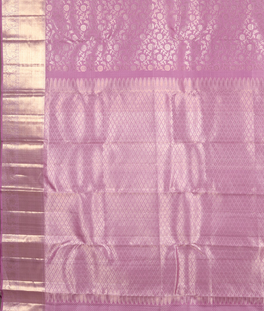 Lavender Handwoven Kanjivaram Silk Saree T3079234
