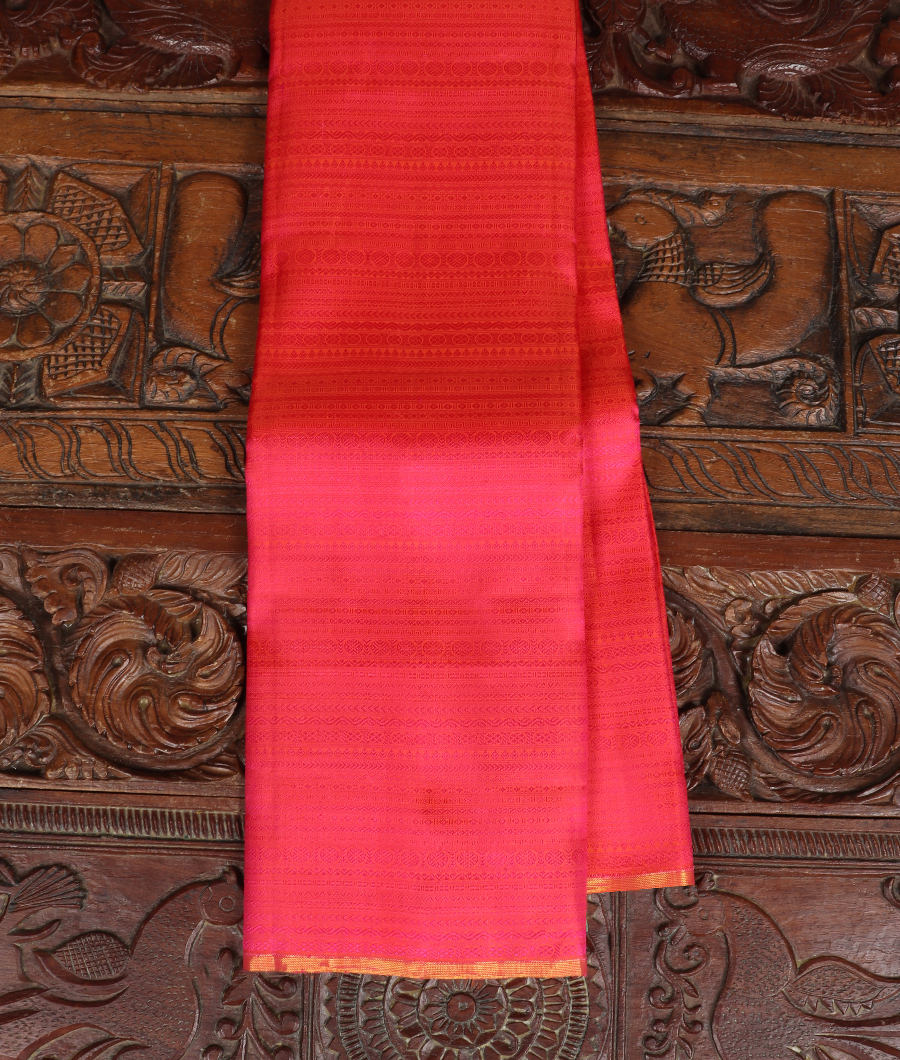 Pinkish Orange Handwoven Kanjivaram Silk Saree T337495-image