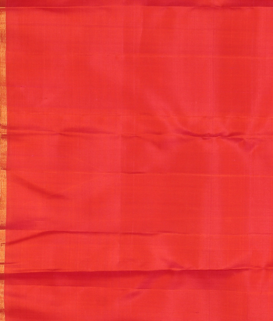 Pinkish Orange Handwoven Kanjivaram Silk Saree T3374953