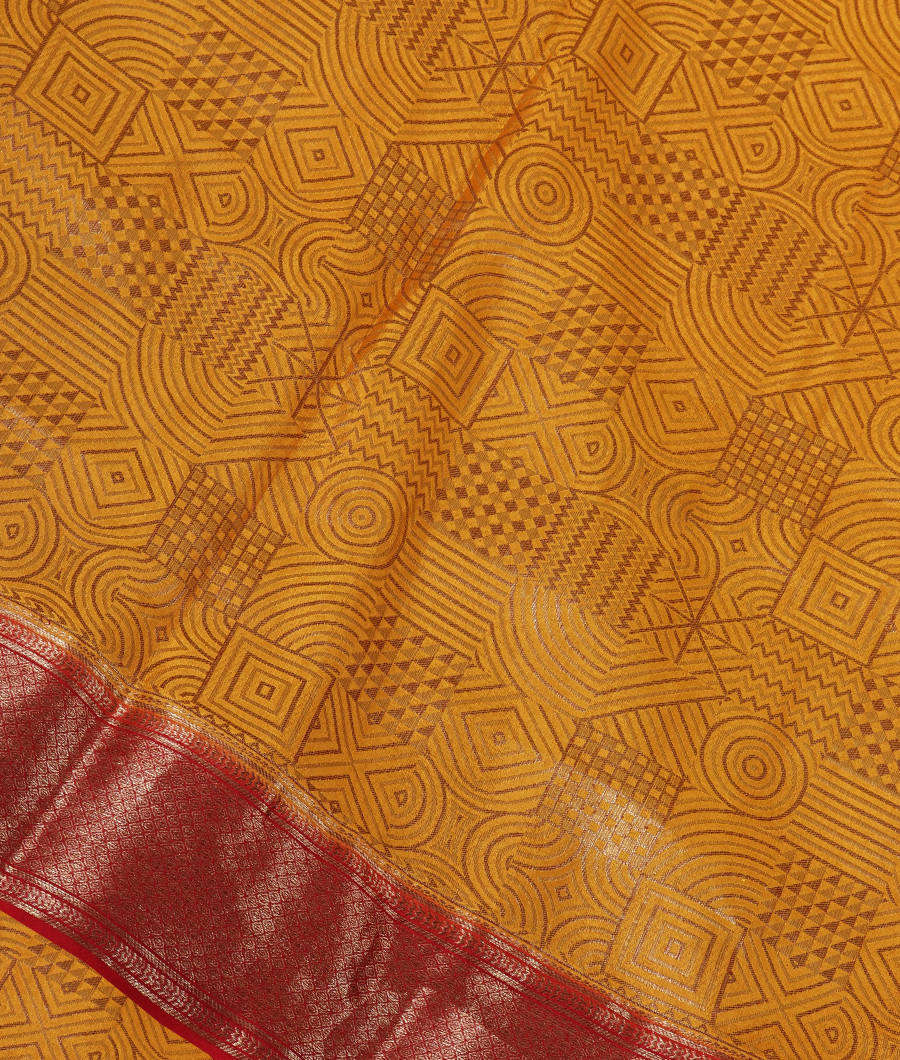 Yellow Mysore Silk Saree T287986-image