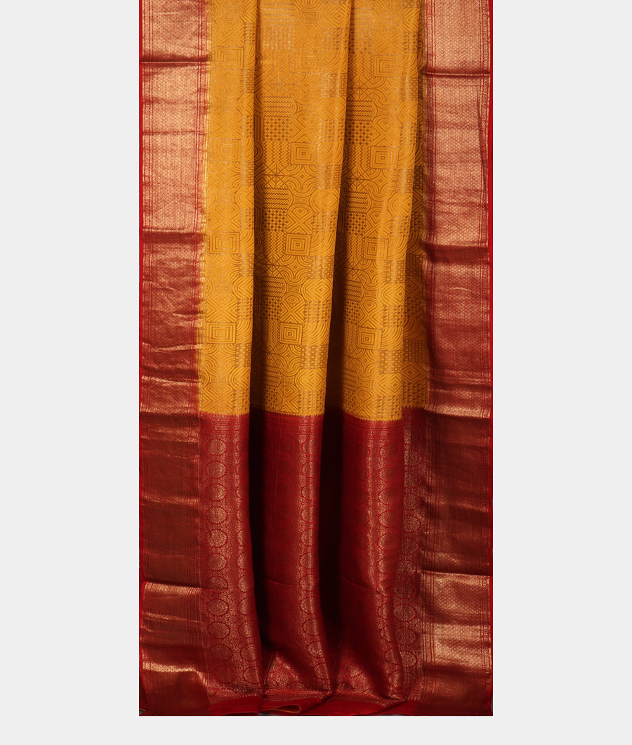 Yellow Mysore Silk Saree T2879862