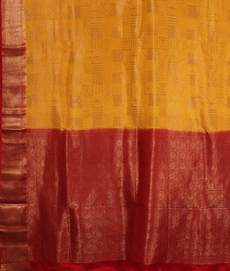 Yellow Mysore Silk Saree T2879864