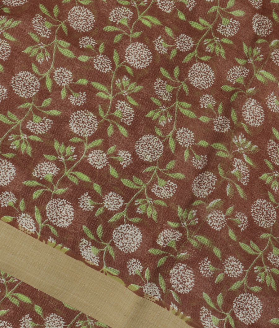 Brown Kota Cotton Saree T326185-image