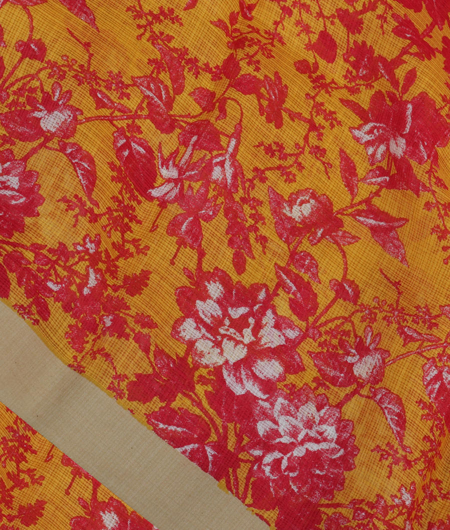 Yellow Kota Cotton Saree T293272-image