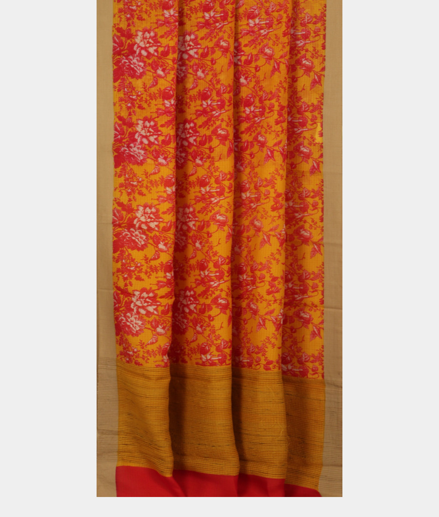 Yellow Kota Cotton Saree T2932722