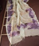 Cream Kora Organza Printed Saree T3388552