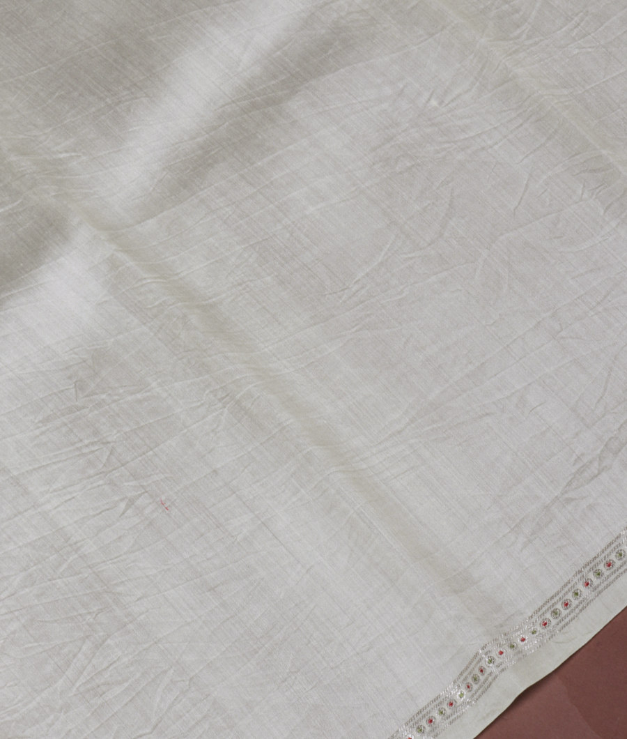 Cream Kora Organza Printed Saree T3388554