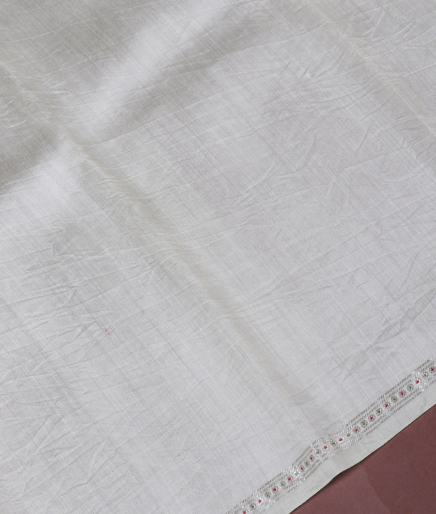 Cream Kora Organza Printed Saree T3388644