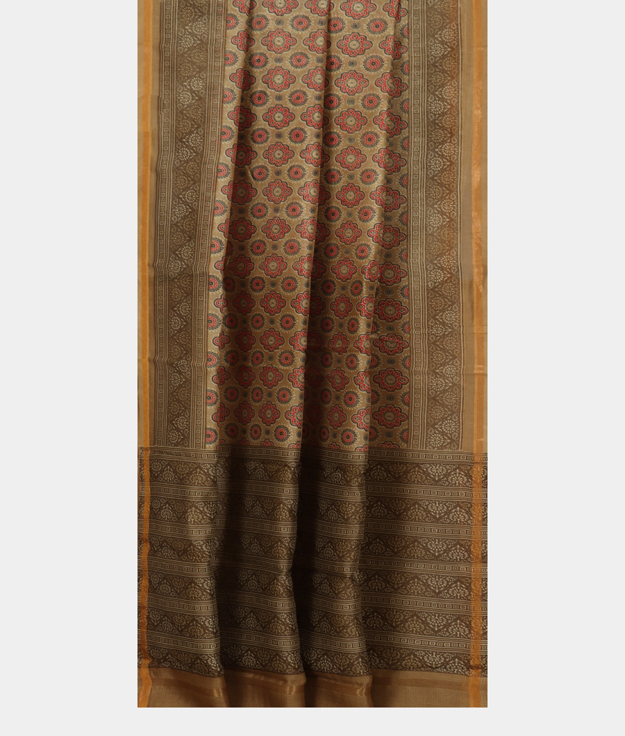 Green Soft Printed Cotton Saree T3355792