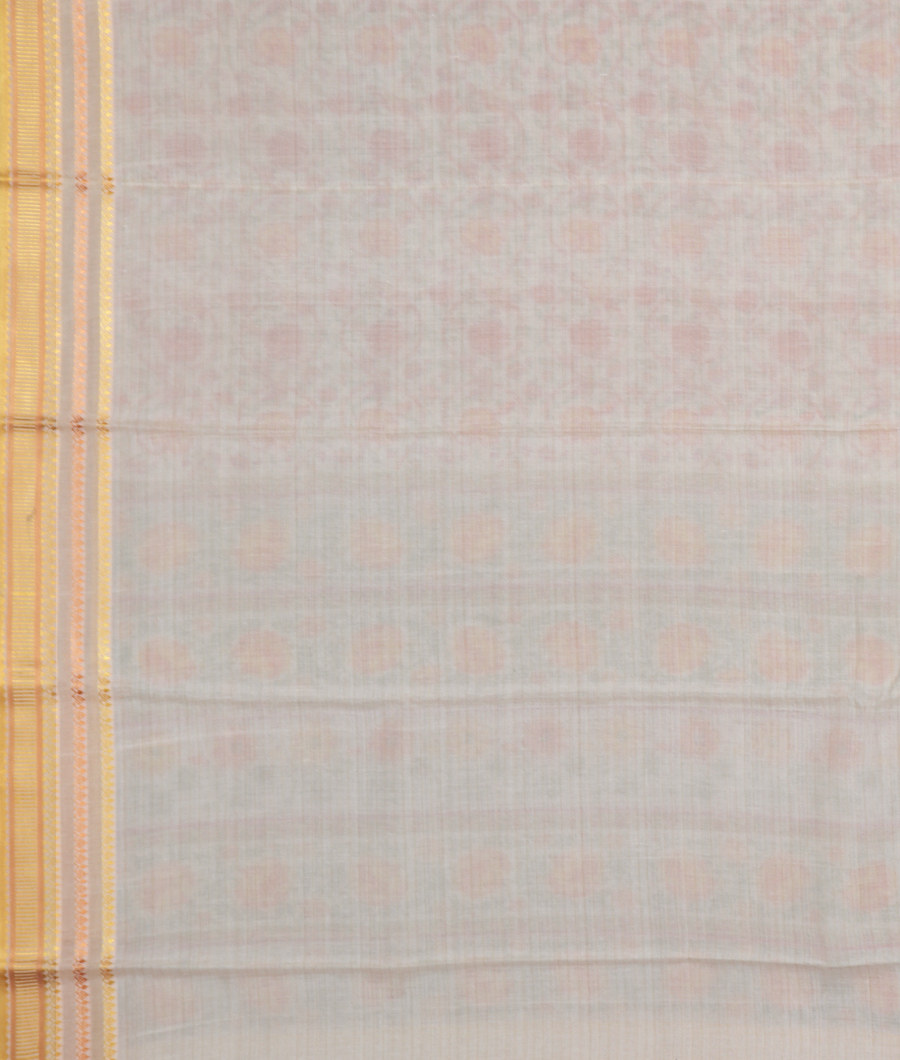 White Soft Printed Cotton Saree T3188403