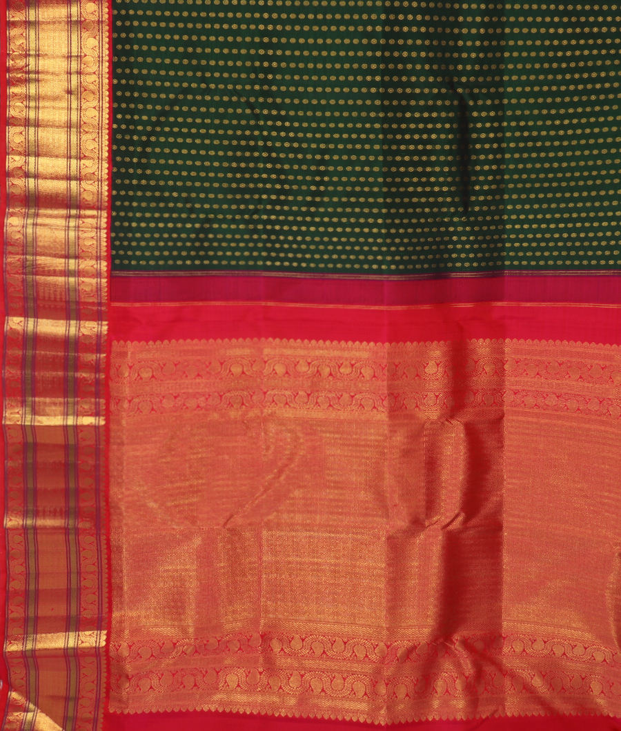Green Handwoven Kanjivaram Silk Saree T3371804