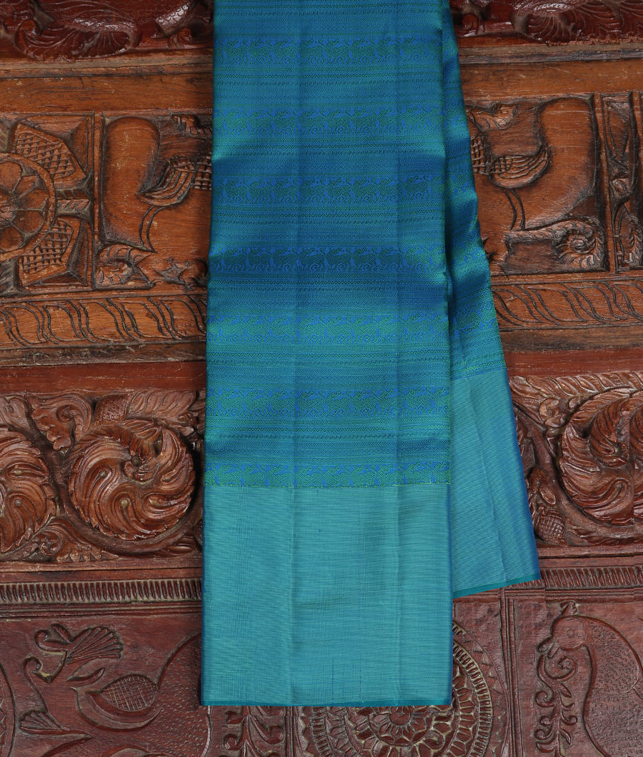 Peacock Blue Handwoven Kanjivaram Silk Saree T337274-image