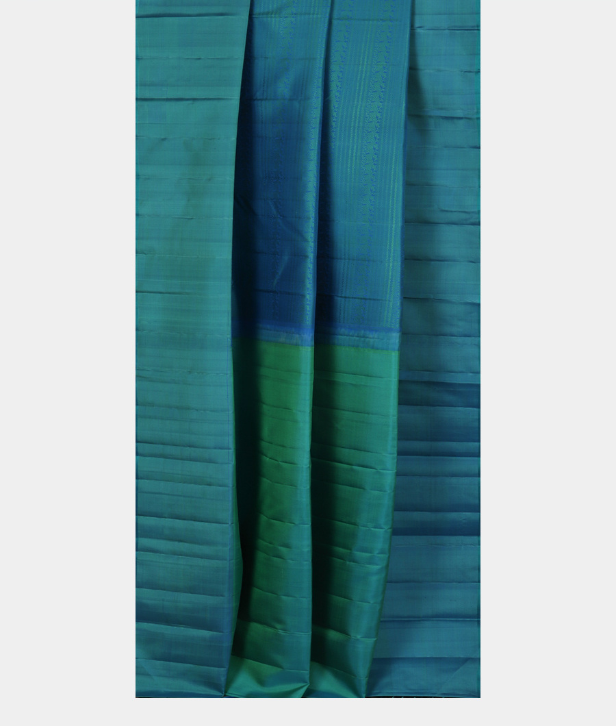 Peacock Blue Handwoven Kanjivaram Silk Saree T3372742