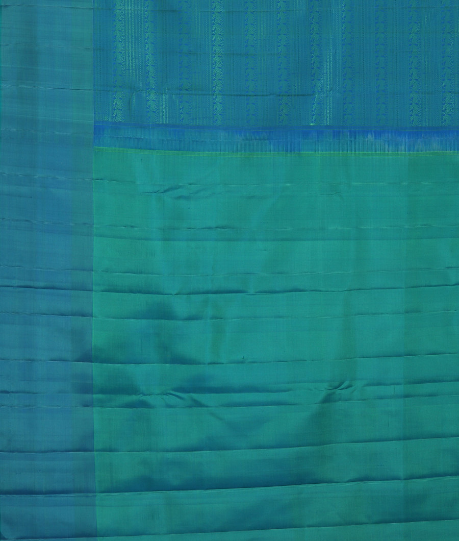 Peacock Blue Handwoven Kanjivaram Silk Saree T3372744