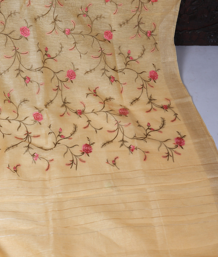 yellow-linen-embroidery-saree-t339887-t339887-b