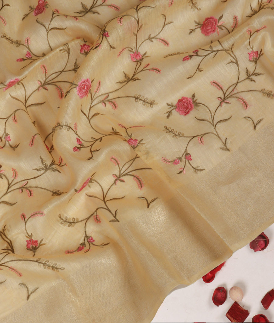 yellow-linen-embroidery-saree-t339887-t339887-d