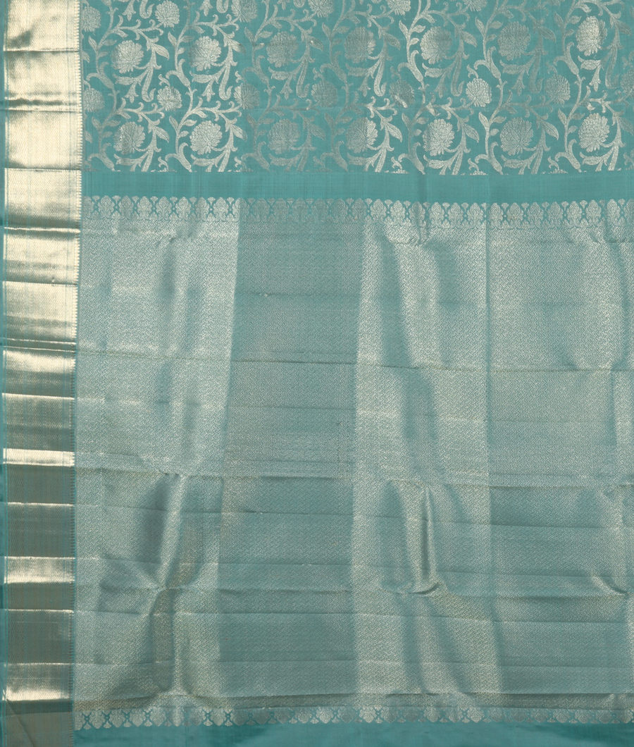 Blue Handwoven Kanjivaram Silk Saree T3323494